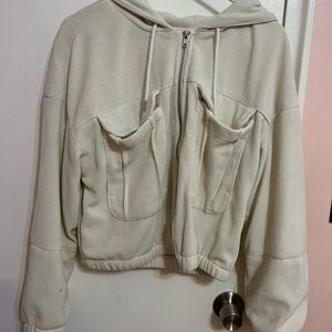 Women's Cream Hooded Jacket
